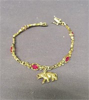 Sterling ruby elephant bracelet