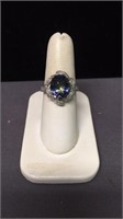 Sterling ring with mystic topaz