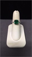 Sterling emerald ring