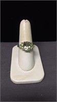 Sterling ring with light green stone