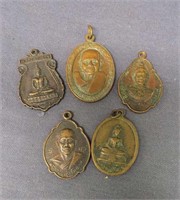 5 foreign metal pendants