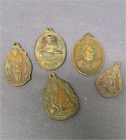 5 foreign metal pendants