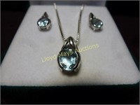 Baublit's Sterling Silver & Topaz Necklace Set