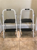 Pair of Easy-Reach Two Step Folding Stool