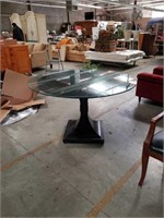 Round glass top table by henredon