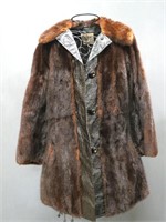 Vintage Fur & Leather Trimmed Coat