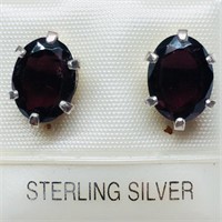 $100 S/Sil Garnet Earrings