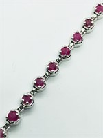$900  Silver Ruby Bracelet