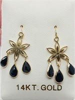 $2100 14K Sapphire Earrings