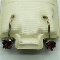 Sterling Silver Garnet Earrings