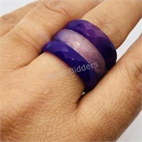 Natural Agate Eternity Ring