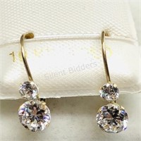 10K Yellow Gold Cubic Zirconia Earrings