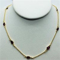 Gold plated Sterling Silver Ruby Necklace
