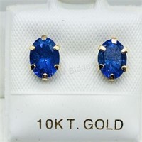 10K Yellow Gold Tanzanite Earrings