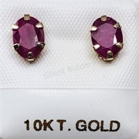 10K Yellow Gold Ruby Earrings
