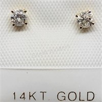 14K Yellow Gold Diamond  Earrings