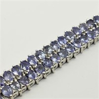 Sterling Silver 102 Pear Shape Tanzanite Bracelet