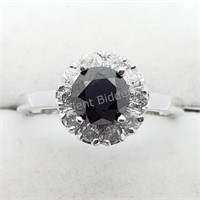 10K White Gold Black Diamond 0.85Ct 10 W.Dia Ring