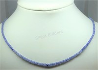 Sterling Silver Tanzanite Bead Necklace
