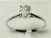 10K White Gold Diamond Solitaire Ring
