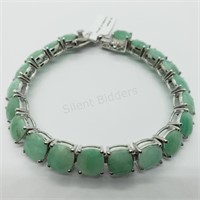 Sterling Silver Emerald 37Ct Bracelet