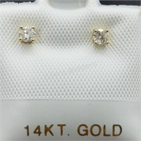 14K Yellow Gold, Diamond Earrings