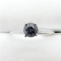 10K White Gold Black Diamond 0.68Ct 1.3Gm Ring