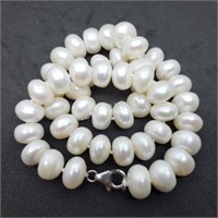 Sterling Silver Clasp Freshwater Pearl Necklace