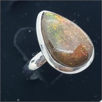 Sterling Silver Ammolite Ring (see notes)