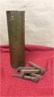 Brass Ammo Cartridge & Railroad Spikes