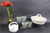 China Weave & Ceramic Baskets & Egyptian Bowls