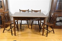 Wood Kitchen Table with Four Chairs