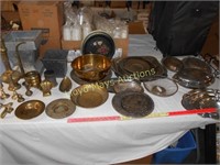 Contents of 6ft Table Top - Brass & Silver Plate