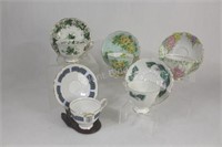 Bone China Tea Cup Sets & Oval Dish