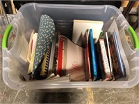 TOTE FULL OF COOK BOOKS