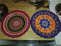 Set of 2 Italian hand painted decorative plates