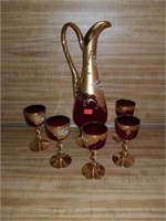Hand painted Wine decanter set