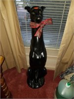 Ceramic Black Dog Statue