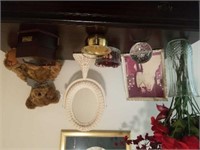 Estate lot of misc items glass paper weight, bear