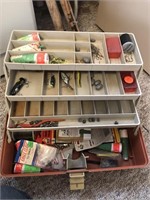 Fishing rods and tackle box with tackle
