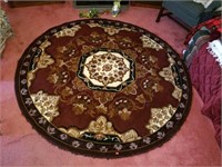 Round Kingdom Burgundy Persian Woven Rug