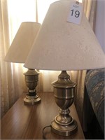 2- brass table lamps