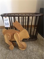 Magazine rack and  wooden toy