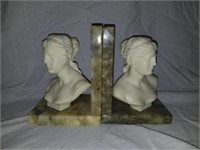 Genuine Alabaster Victorian Style Marble Book Ends