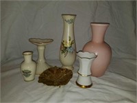 Lot of Lenox & Mikasa Vases, Candleholders, Etc