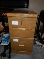 Wooden 2 Drawer File Cabinet with Key