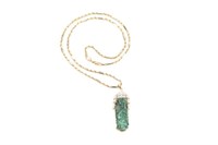 Chinese gold, diamond & jadeite necklace