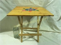 Folding wooden patio table