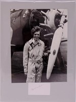 Signed Card w/ Photograph - Amelia Earhart *