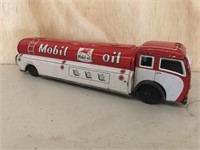 Mobil oil tin petrol tanker